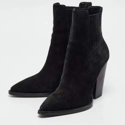 Pre Owned Saint Laurent Black Suede Theo Chelsea Boots Size 41.5