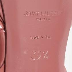 Saint Laurent Pink Patent Leather Tribute Sandals Size 39.5