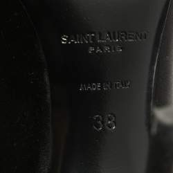 Pre Owned Saint Laurent Black Satin Pointed Toe Pumps Size 38