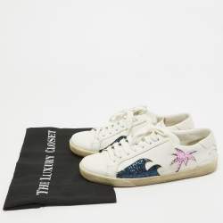 Saint Laurent White Leather Court Classic Sneakers Size 37