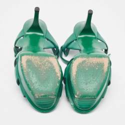 Saint Laurent Green Leather Tribute Sandals Size 39.5