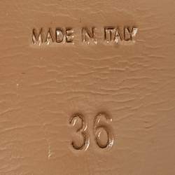 مملوكة مسبقًا Saint Laurent Beige Patent Leather Tribute Sandals Size 36