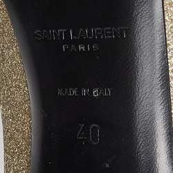 Saint Laurent Gold Glitter Pointed Toe Pumps Size 40