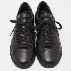 Saint Laurent Black Leather Andy Low Top Sneakers Size 39.5