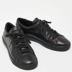 Saint Laurent Black Leather Andy Low Top Sneakers Size 39.5