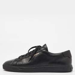 Saint Laurent Black Leather Andy Low Top Sneakers Size 39.5