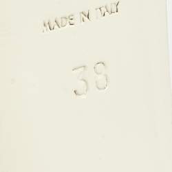 Pre Owned Saint Laurent White Leather Tribute Sandals Size 38