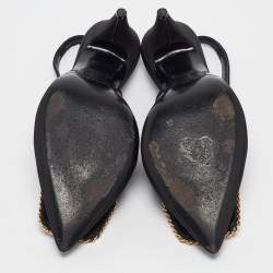 Saint Laurent Black Grosgrain St Sulpice Slingback Pumps Size 38.5