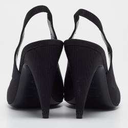 Saint Laurent Black Grosgrain St Sulpice Slingback Pumps Size 38.5