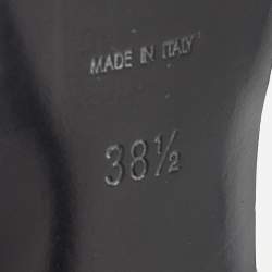 مملوكة مسبقًا Saint Laurent Black Patent Leather Tribute Sandals Size 38.5 