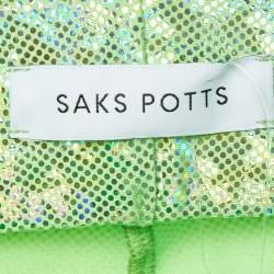 Saks Potts Poison Green Foil Print Jersey Leggings S