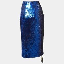 Sally Lapointe Royal Blue Sequin Pencil Skirt M