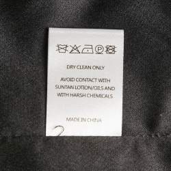 Pre Owned Saloni Black Stretch Crepe Stud Detail Midi Dress S