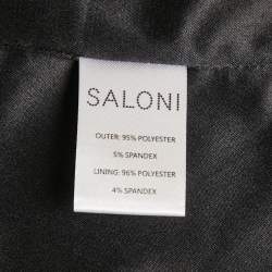 Pre Owned Saloni Black Stretch Crepe Stud Detail Midi Dress S
