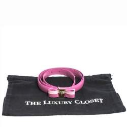 Pre Owned Salvatore Ferragamo Anemone Pink Leather Bow Belt 95CM