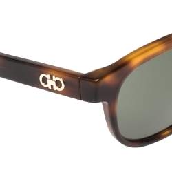 Pre Owned Salvatore Ferragamo Havana/Green SF866S Oval Sunglasses