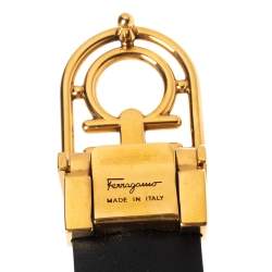 Pre Owned حزام سالفاتوري فيراغامو غانشيني جلد بني فاتح بإبزيم  85 سم