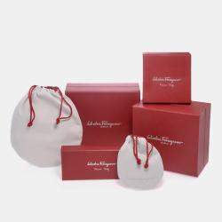 Pre Owned Salvatore Ferragamo Gancini Rhodium Silver Band Ring Sz. 9.5