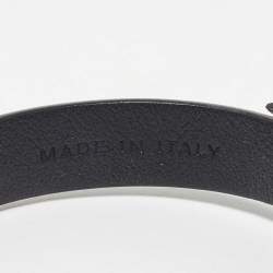 Pre Owned Salvatore Ferragamo Black Vara Bow Embellished Leather Gold Tone Bracelet