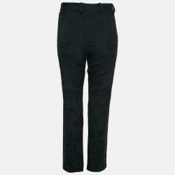 Salvatore Ferragamo Black Floral Jacquard Lace-Up Trousers M