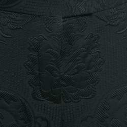 Salvatore Ferragamo Black Floral Jacquard Lace-Up Trousers M