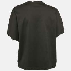 Salvatore Ferragamo Black Jersey Cut-Out Detail Top L
