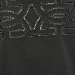 Salvatore Ferragamo Black Jersey Cut-Out Detail Top L