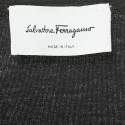 Salvatore Ferragamo Black Jersey Cut-Out Detail Top L