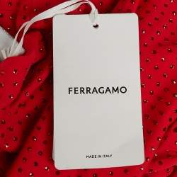 Salvatore Ferragamo Red Studded Jersey Long Sleeve Top  M