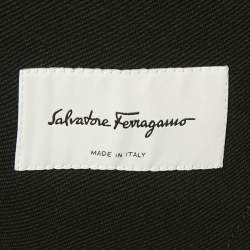 Salvatore Ferragamo Black Gabardine Single Breasted Blazer S