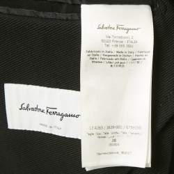 Salvatore Ferragamo Black Gabardine Single Breasted Blazer S