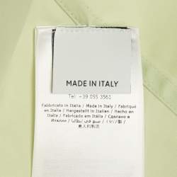 مملوكة مسبقًا Salvatore Ferragamo Light Green Satin Draped Scarf Detail Shirt S