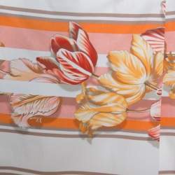 Salvatore Ferragamo Multicolor Printed Cotton Belted Pleated Skirt S