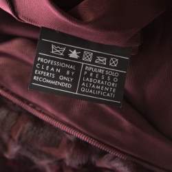 Salvatore Ferragamo Burgundy Giraffe Pattern Leather Pencil Skirt S