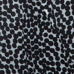 Pre Owned Salvatore Ferragamo Monochrome Polka Dot Silk Sleeveless Draped Top S
