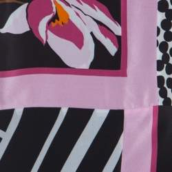 Pre Owned Salvatore Ferragamo Multicolor Floral Print Silk Sleeveless Fit and Flare Dress S