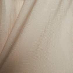 Pre Owned Salvatore Ferragamo Cream Wool & Silk Knit Brooch Detail Draped Cardigan M