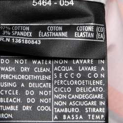 Pre Owned Salvatore Ferragamo Pink Floral Striped Printed Cotton Belted Pleated Skirt S