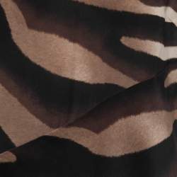 Salvatore Ferragamo Brown Printed Silk Lace Trimmed Sleeveless Top L