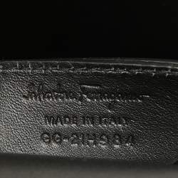 Pre Owned Salvatore Ferragamo Black Leather Trifolio Flap Shoulder Bag