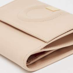 Salvatore Ferragamo Beige Leather City French Wallet