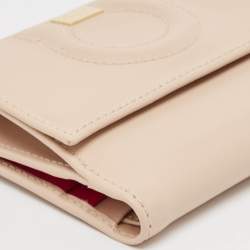 Salvatore Ferragamo Beige Leather City French Wallet