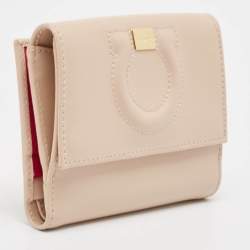 Salvatore Ferragamo Beige Leather City French Wallet