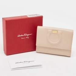 Salvatore Ferragamo Beige Leather City French Wallet