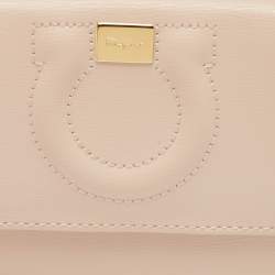 Salvatore Ferragamo Beige Leather City French Wallet