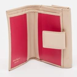 Salvatore Ferragamo Beige Leather City French Wallet
