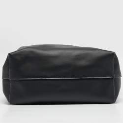 Pre Owned Salvatore Ferragamo Black Leather Cut Out Detail Tote