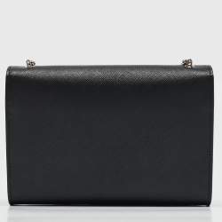 Pre Owned Salvatore Ferragamo Black Leather Vara Bow Chain Bag