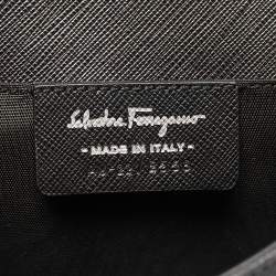 Pre Owned Salvatore Ferragamo Black Leather Vara Bow Chain Bag