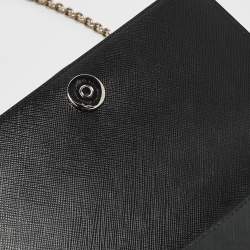 Pre Owned Salvatore Ferragamo Black Leather Vara Bow Chain Bag